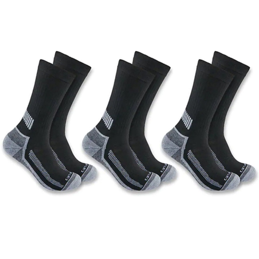 CARHARTT MEN'S FORCE MIDWEIGHT CREW SOCKS - 3-PACK